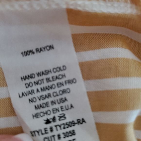 Ces Femne Yellow and Ivory Stripe Top - Picture 5 of 5